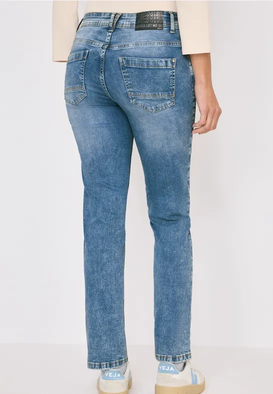 Slim Fit Jeans mit Detail authentic used wash