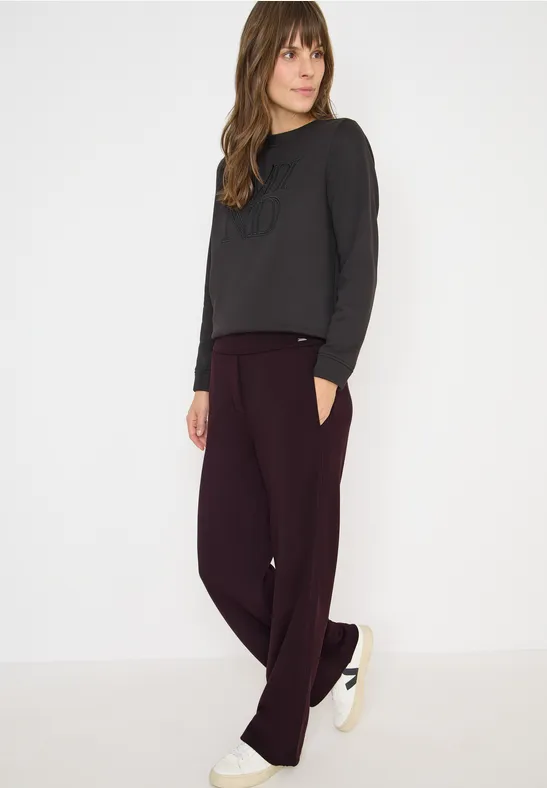 Softe Hose mit Gallostreifen eggplant red