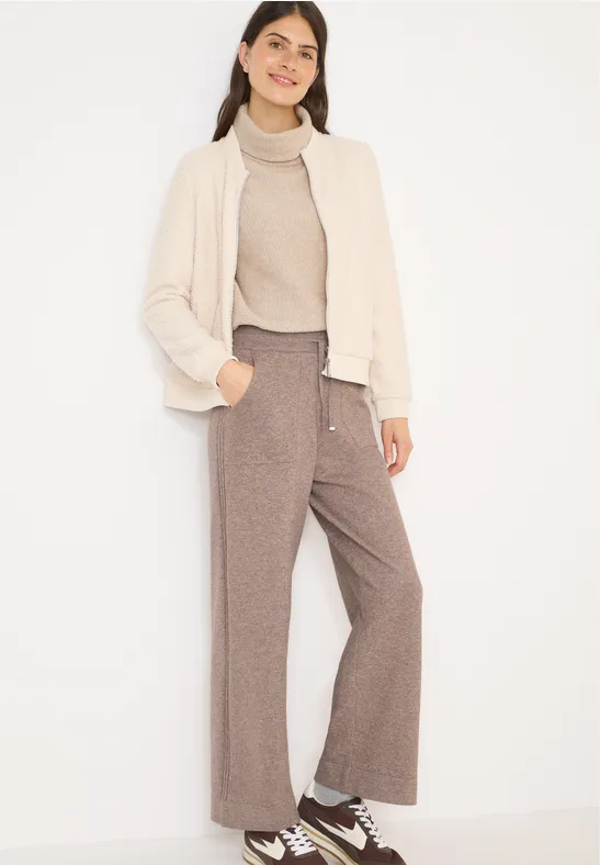 Wide Leg Strickhose chocolate mousse melange