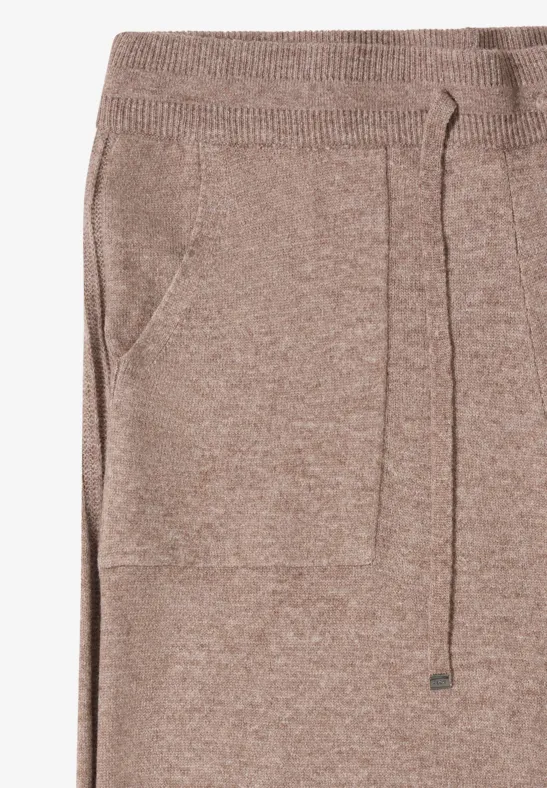 Wide Leg Strickhose chocolate mousse melange