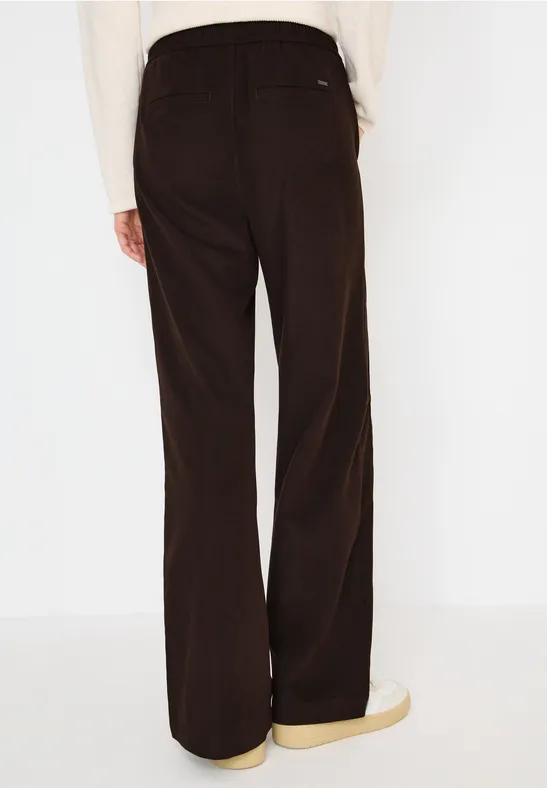 Spodnie Twill z szerokimi nogawkami tartufo brown