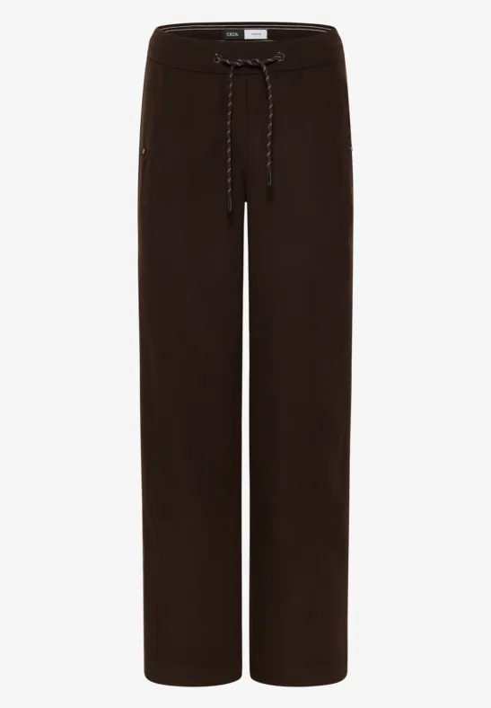 Spodnie Twill z szerokimi nogawkami tartufo brown