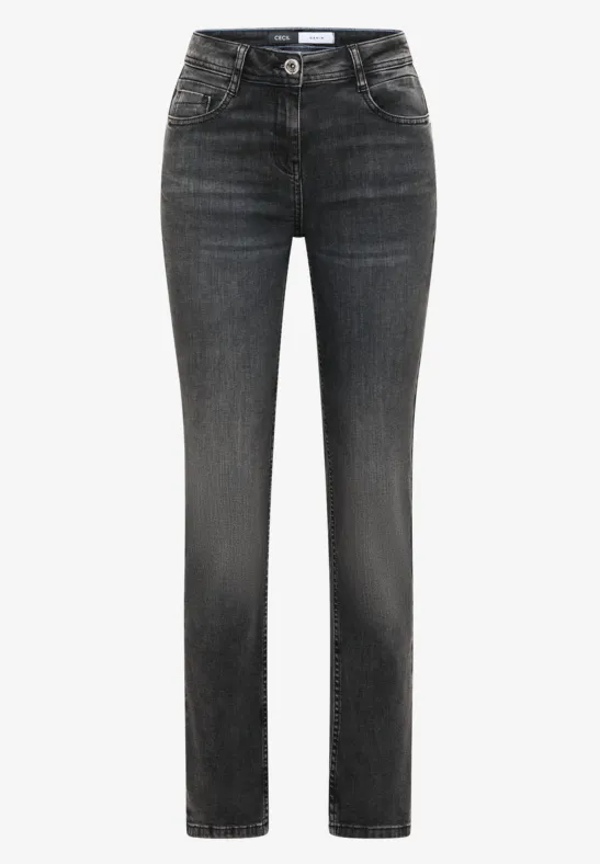 Straight Legs jeans dark grey washed