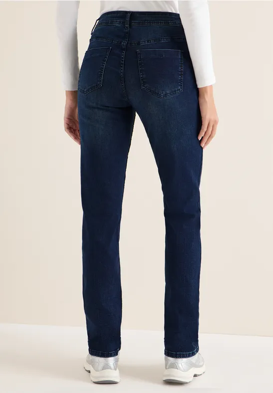 Straight Leg Jeans blue black used wash