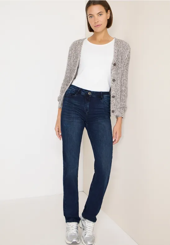 Straight Leg Jeans blue black used wash