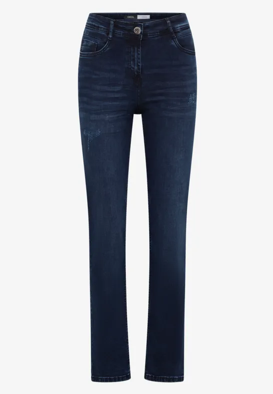 Straight Leg Jeans blue black used wash