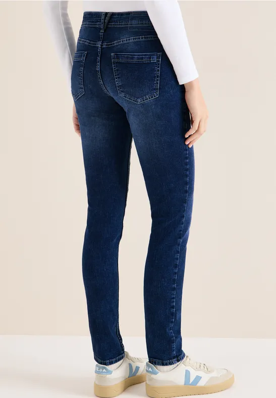 Jeans slim leg mid blue wash