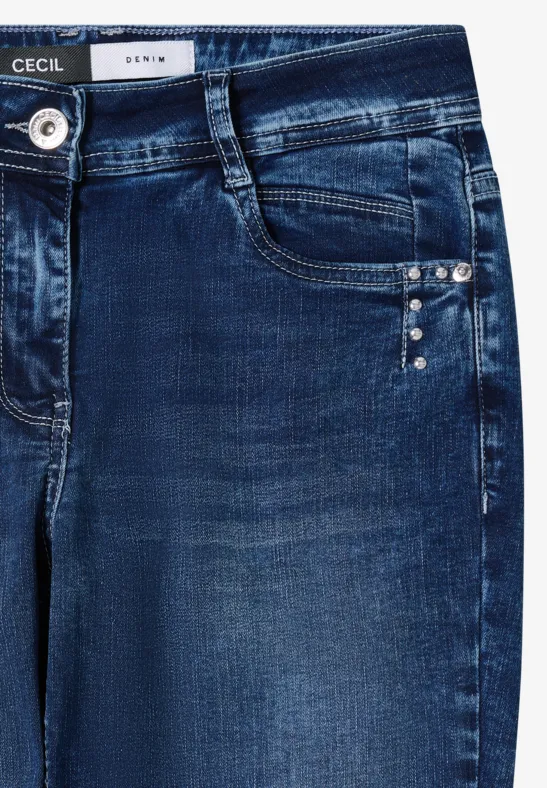 Jeans slim leg mid blue wash