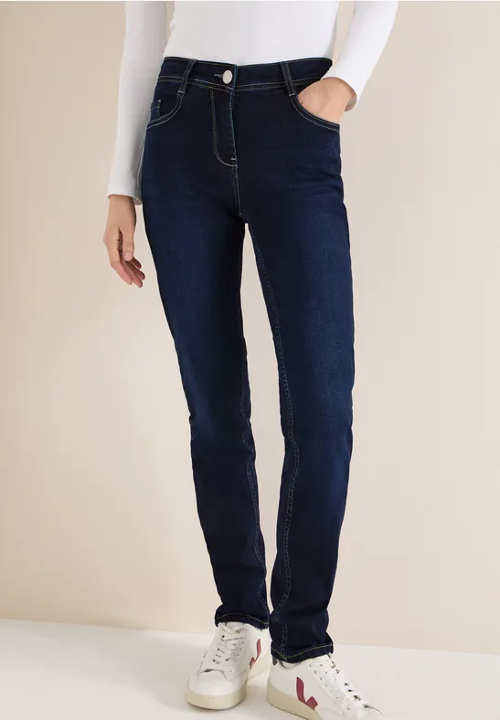Jeans met smalle pijpen Dark blue wash