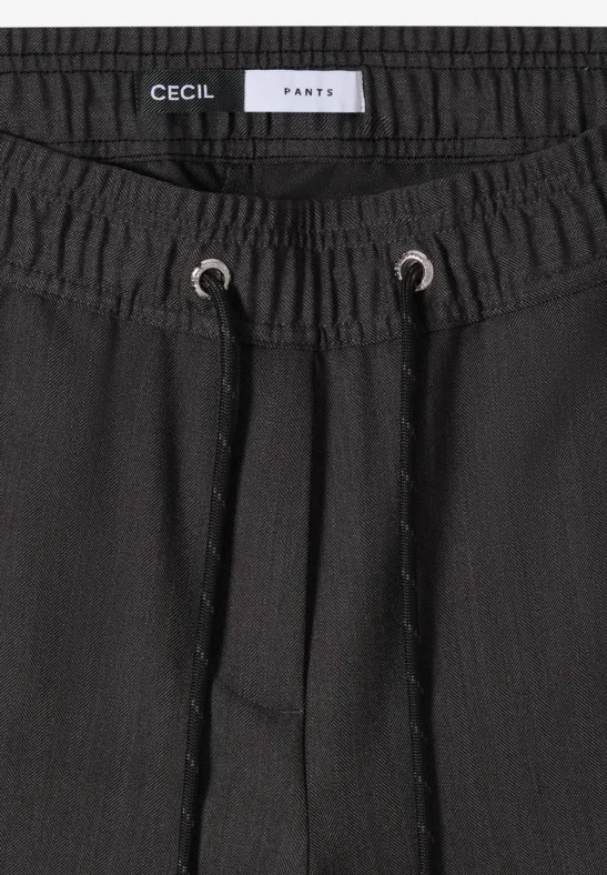 Wide Leg Hose mit Muster Black