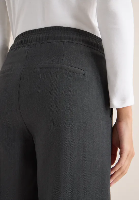 Wide Leg Hose mit Muster Black