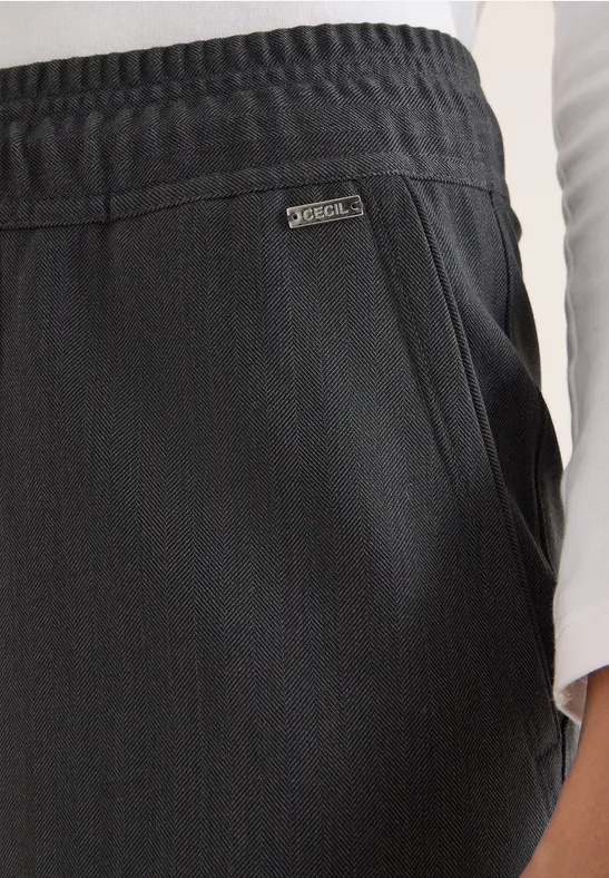 Wide Leg Hose mit Muster Black