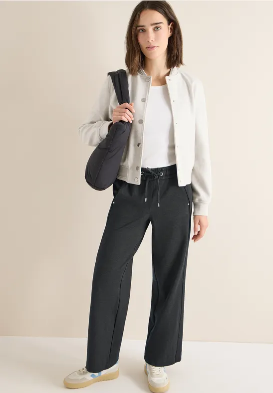 Wide Legs broek met tape null