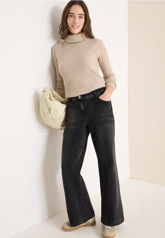 Wide Legs Jeans dark grey washed