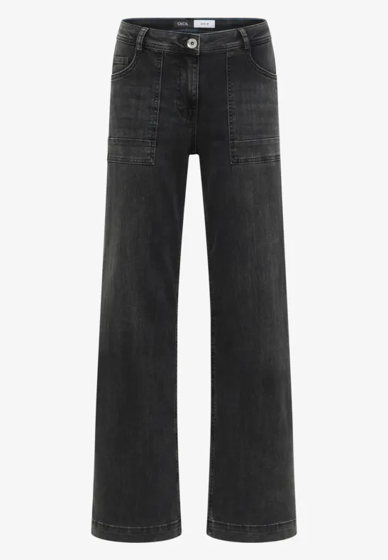 Wide Legs Jeans dark grey washed