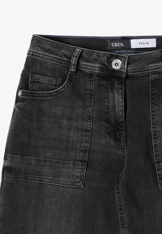 Wide Legs Jeans dark grey washed