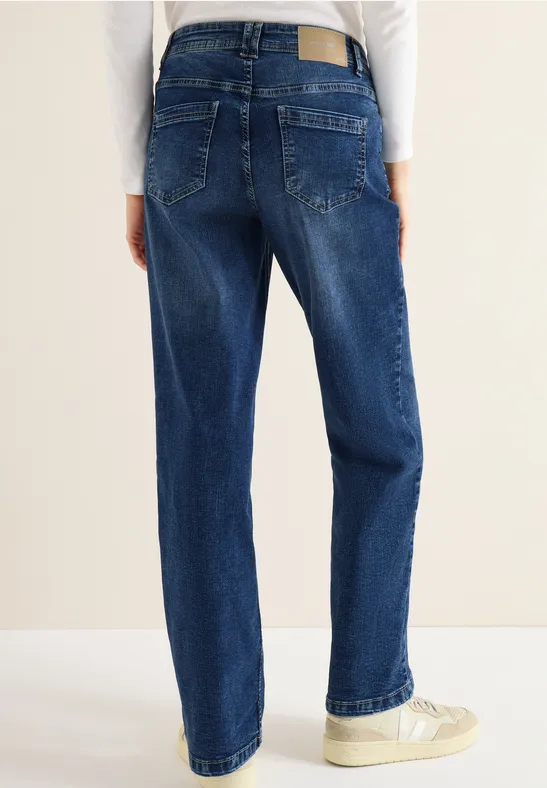 Wide Legs Jeans avec rivets mid blue wash