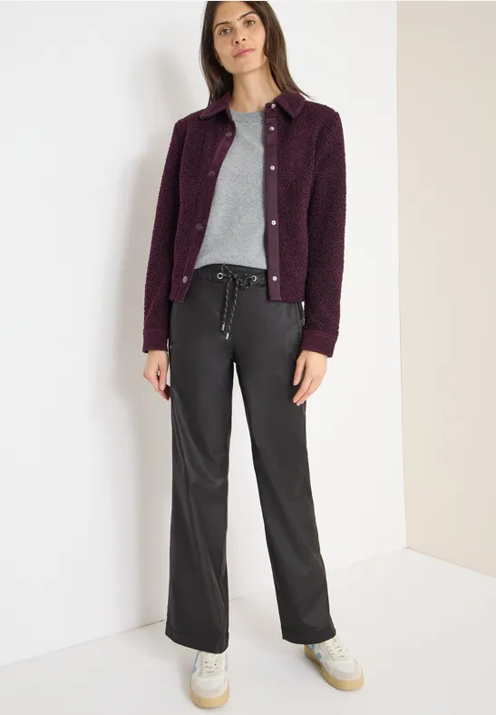 Pantalon Wide Legs enduit Black