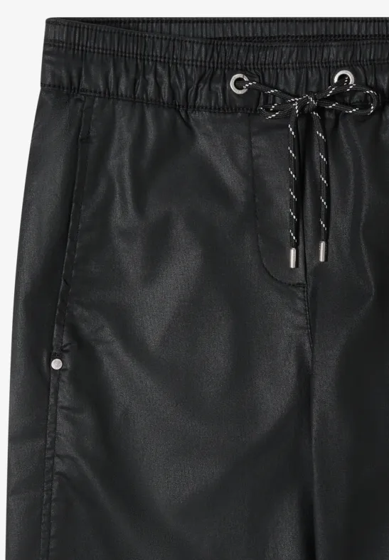 Pantalon Wide Legs enduit Black