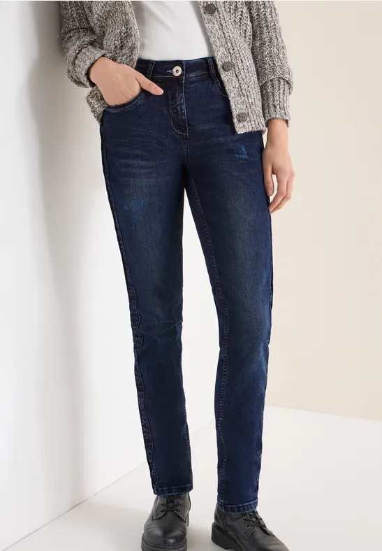 Jeansy Casual Fit dark blue black washed