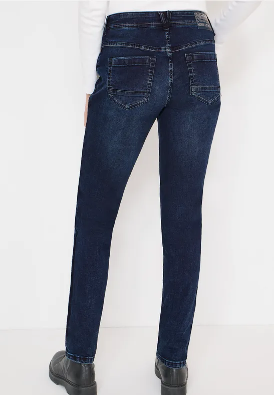 Jeansy Casual Fit dark blue black washed