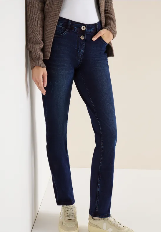 Straight Legs jeans blue black used wash
