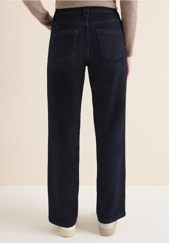 Jeans mit Schmucksteinen Dark blue wash