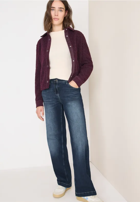 Wide Legs Jeans mid blue used wash