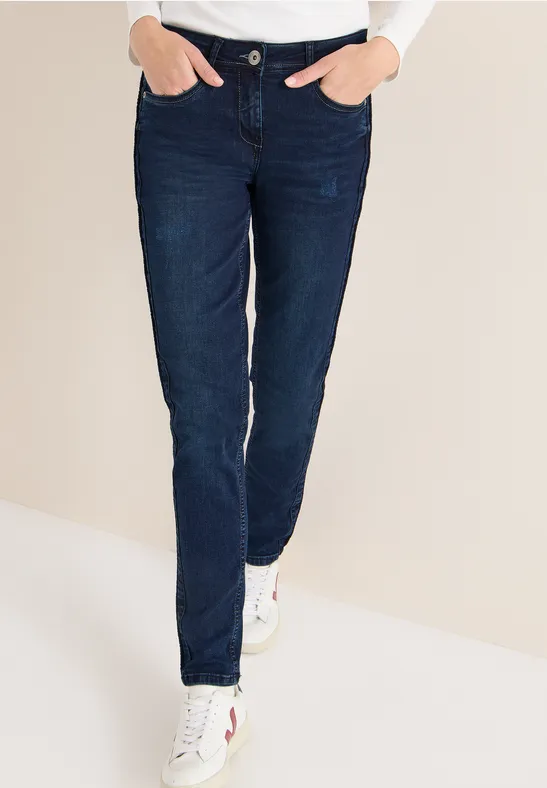 Jeans casual fit dark blue black washed