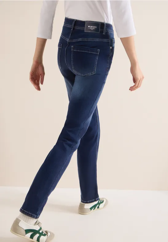 Straight Leg Jeans Dark blue wash