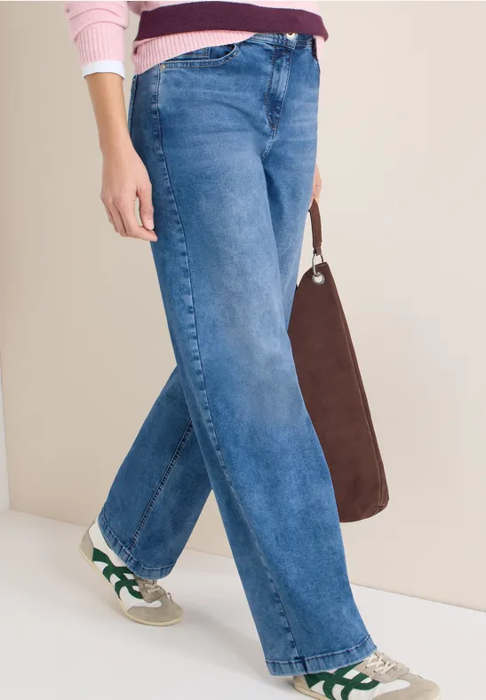 Wide Leg Jeans fresh blue random wash
