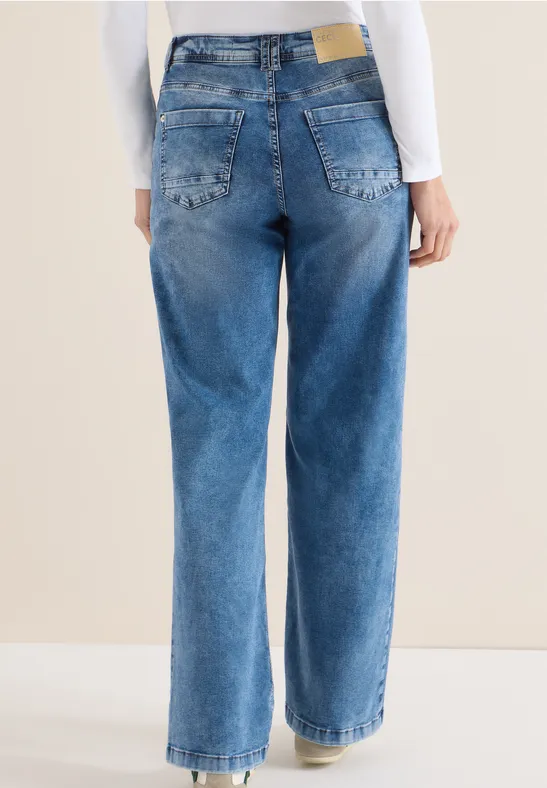 Wide Leg Jeans fresh blue random wash