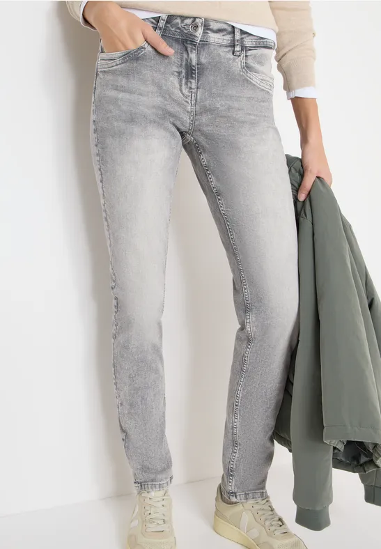 Straight Leg Jeans light grey wash