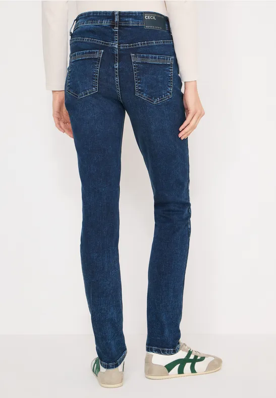 Jeans im Slim Fit mid blue used wash