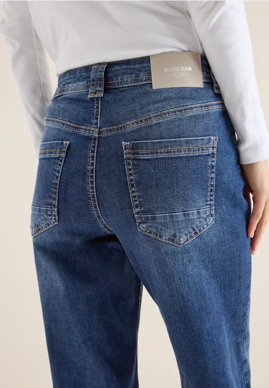 Wide Legs Jeans mid blue used wash