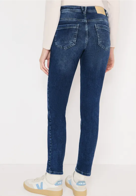 Jeans à la coupe Slim Fit mid blue used wash