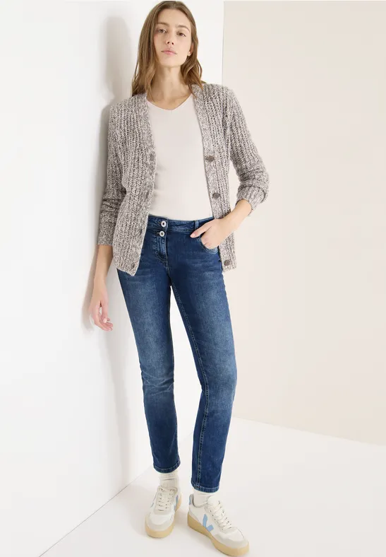 Jeans à la coupe Slim Fit mid blue used wash