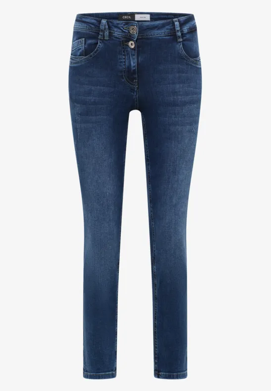 Jeans à la coupe Slim Fit mid blue used wash