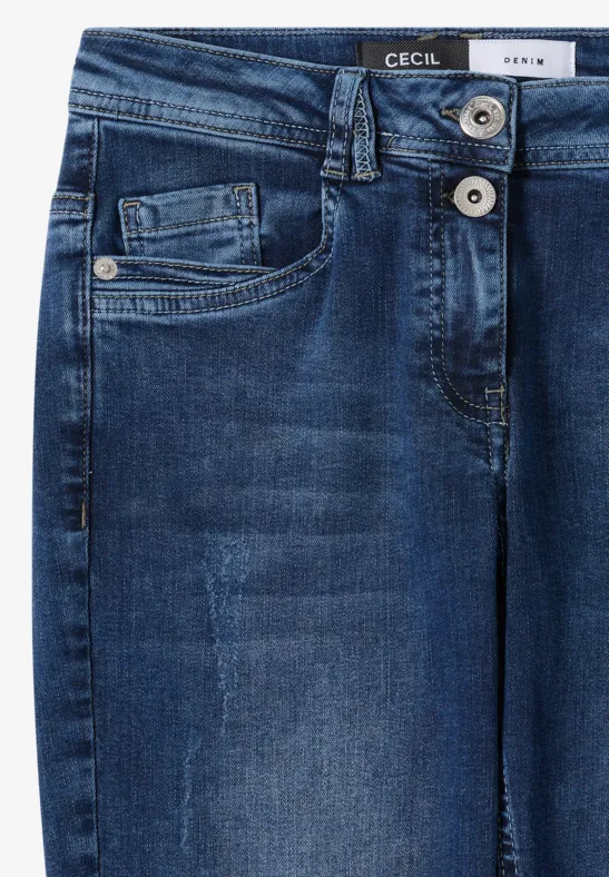 Jeans à la coupe Slim Fit mid blue used wash