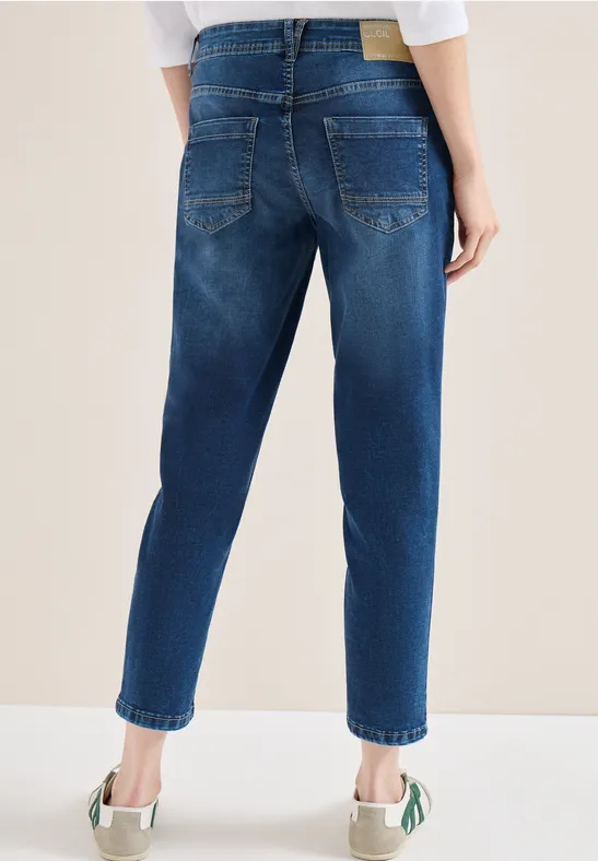 Slim Legs Jeans mid blue used wash