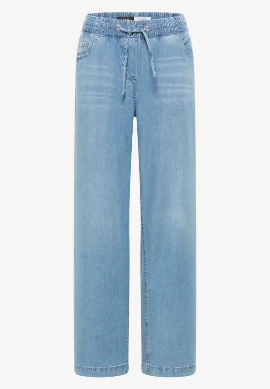 High Waist Wide Legs jeans in Loose Fit light blue used wash
