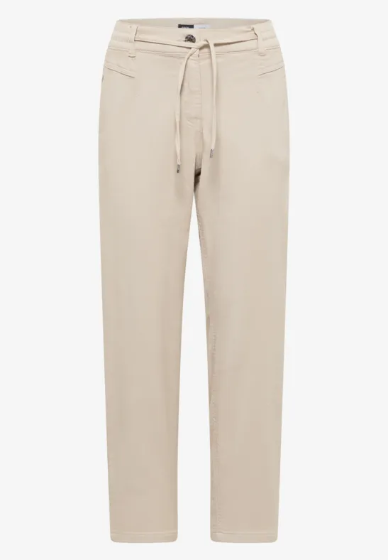 Mid Waist Slim Leg Pantalon Loose Fit grain beige