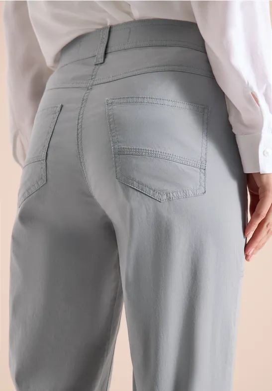 Mid Waist Slim Leg Hose mit Turn-Up obelisk grey