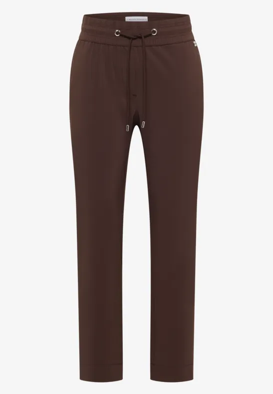 Spodnie z wąskimi nogawkami Mid Waist w stylu Casual Fit. brown cacao