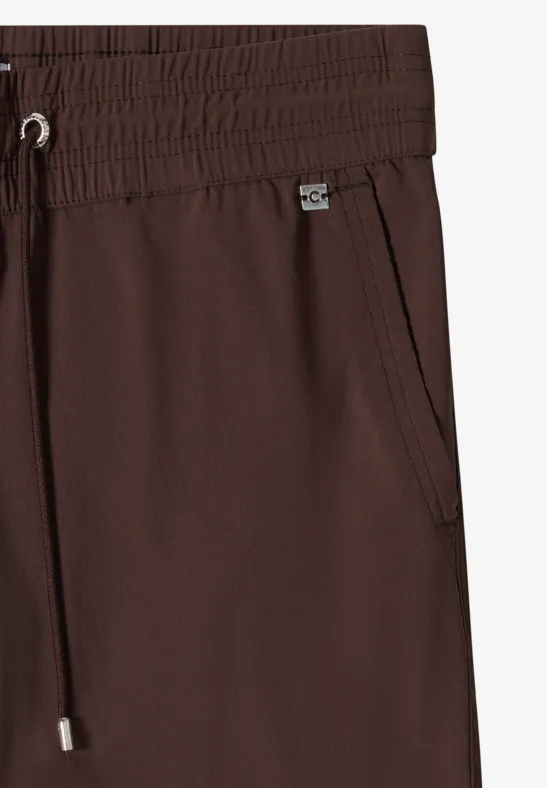 Spodnie z wąskimi nogawkami Mid Waist w stylu Casual Fit. brown cacao