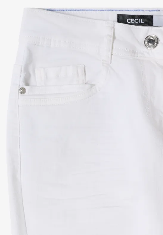 Mid Waist Slim Leg Jeans im Casual Fit White
