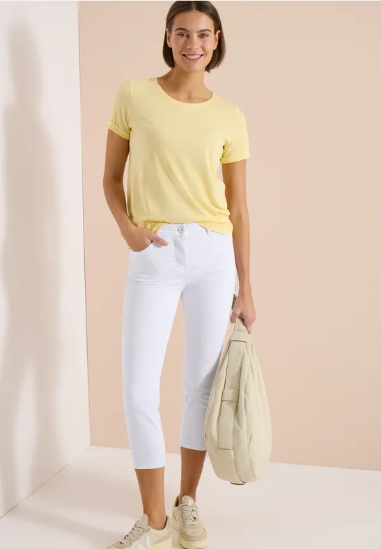 3/4 Slim Leg jeans in Slim Fit White