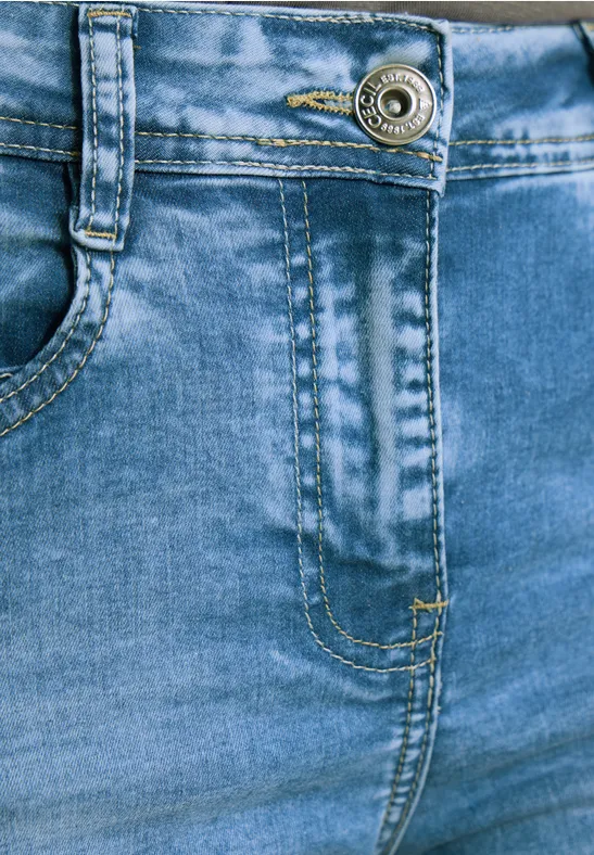 Short en jean Straight Leg en Slim Fit light blue washed