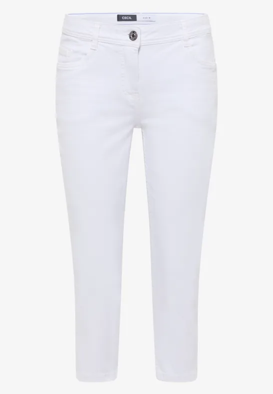 Jeans 3/4 Slim Leg en Casual Fit White