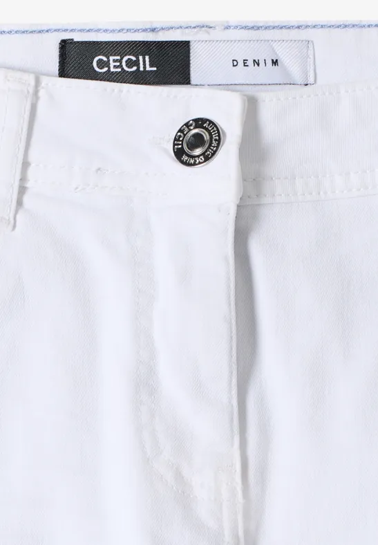 Jeans 3/4 Slim Leg en Casual Fit White